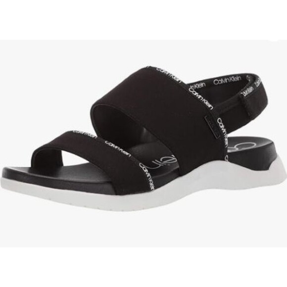 Calvin Klein Shoes - Calvin Klein Zona Women's Black Sandals 6.5 White Comfort Summer Shoe
